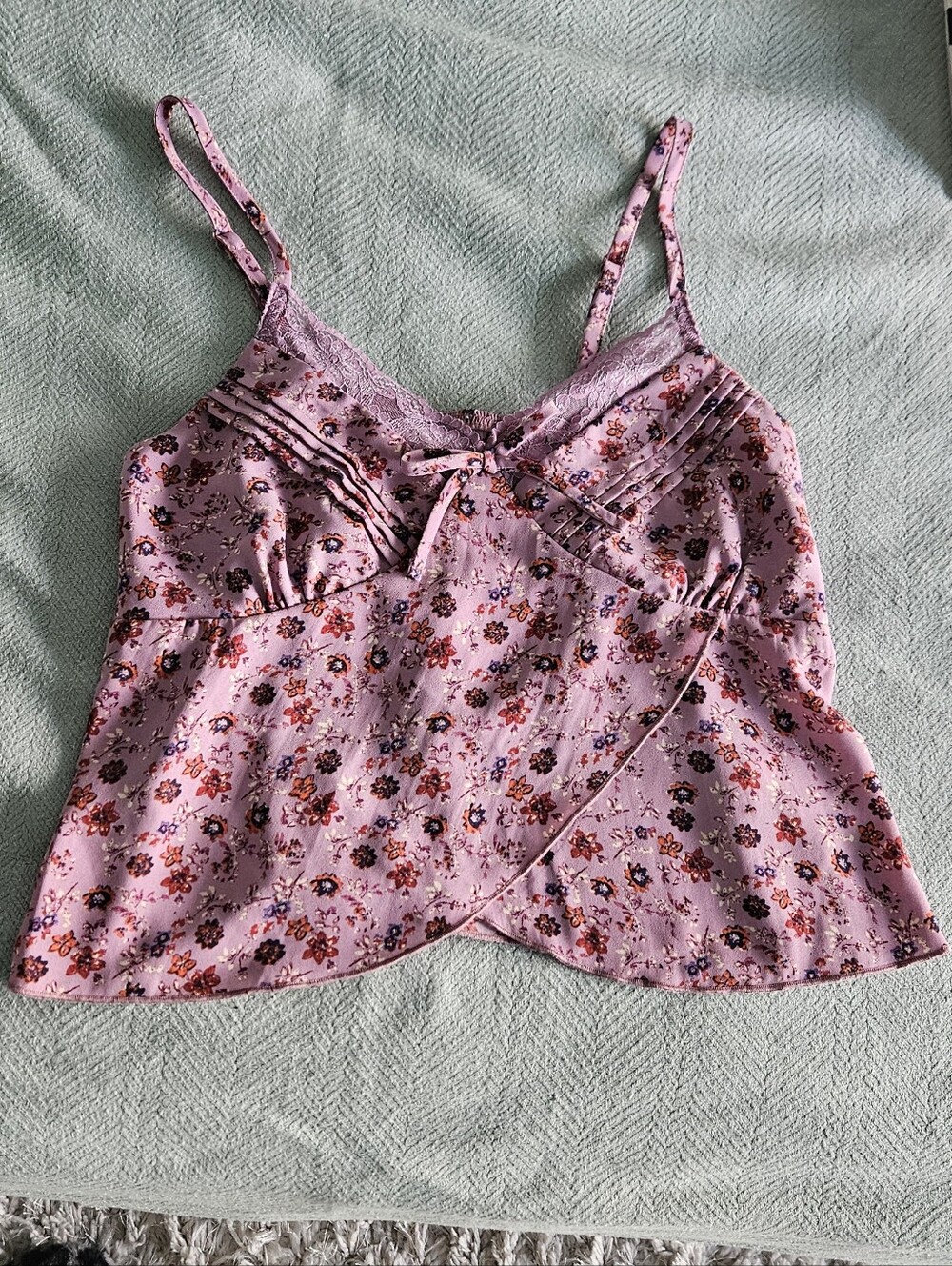 Lilac Floral Spaghetti Strap Cami Top